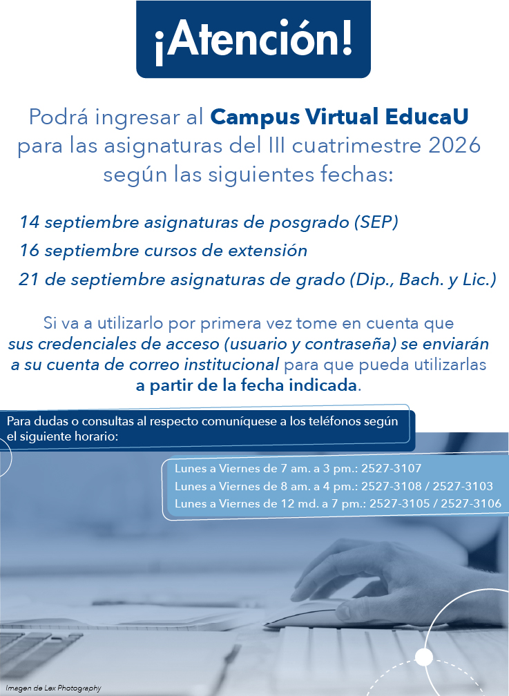 Horario de atención de lunes a viernes
De 7 a 3 ext 25273107
De 8 a 4 exts 25273108/25273103
de 12 a 7 exts 25273105 25273106
