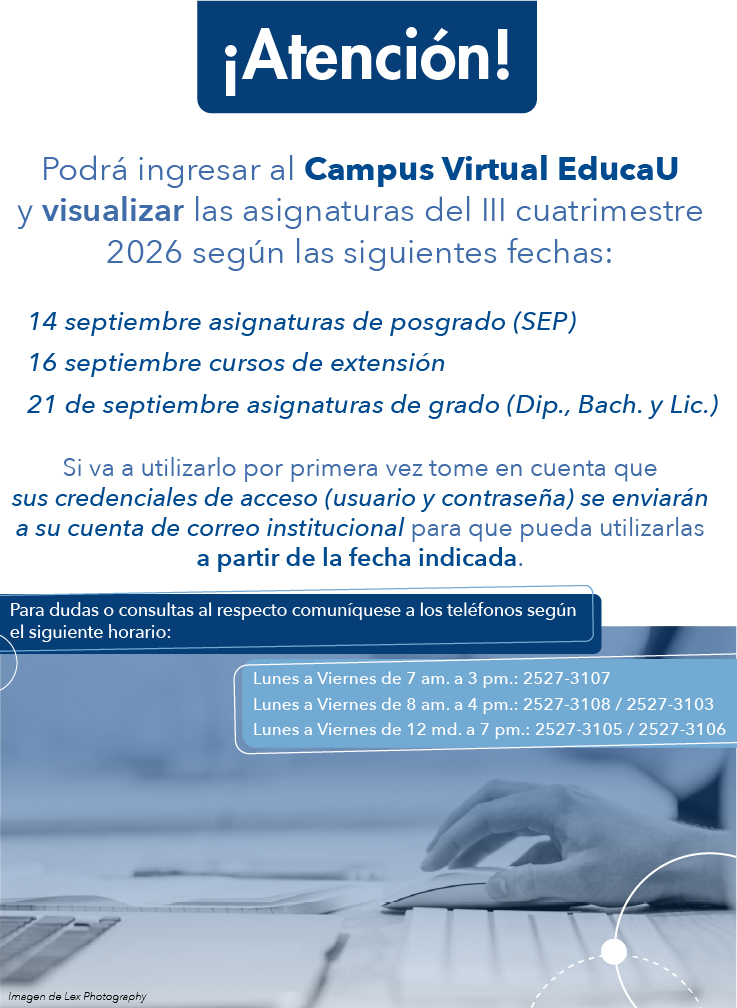 Horario de atención de lunes a viernes
De 7 a 3 ext 25273107
De 8 a 4 exts 25273108/25273103
de 12 a 7 exts 25273105 25273106