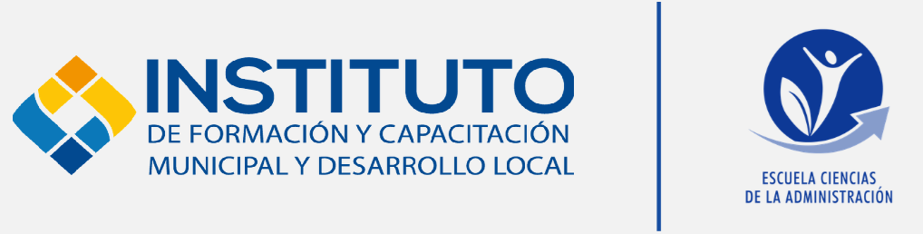 Emblemas del instituto de formación y capacitación municipal y desarrollo local y la Escuela de Ciencias de la Administración